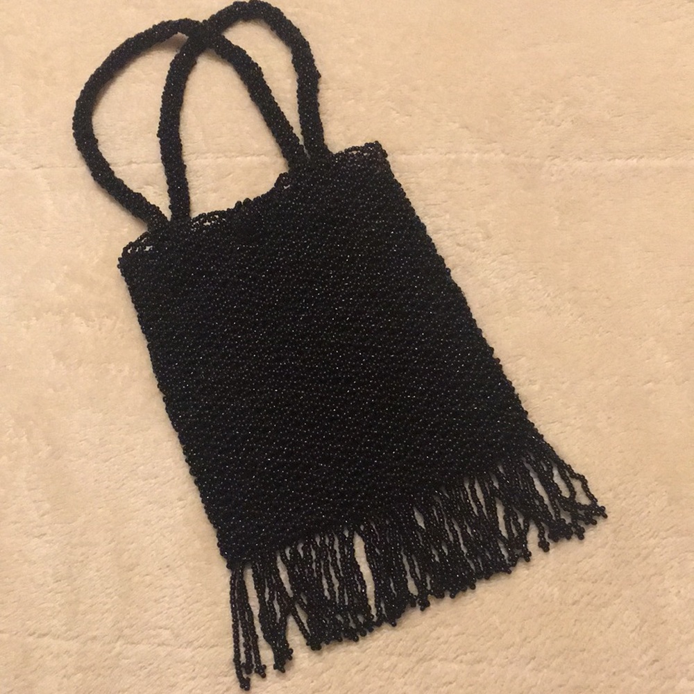 Black Beaded Flapper 20’s Small Evening Bag